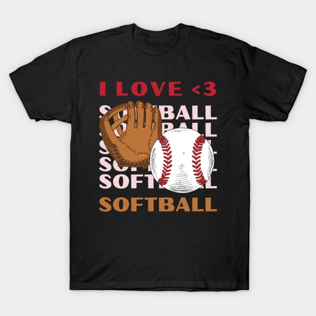 I love Softball My Favorite Softball Player Calls Me Mom Gift for Softball T-Shirt by BoogieCreates